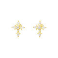 wholesale S925 Sterling Silver Rhombus Cross Earrings for Women, Full of Drilled Zirconia, Fashionable and Unique Small Design-0-6
