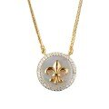 Sterling Silver Mother-of-Pearl Compass Pendant Necklace, Minimalist Liveloom Trend-0-3