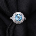 wholesale S925 Sterling Silver Inlaid with Natural Topaz and Accented with Pavé Diamonds Fashion Luxury High-End Ring-0-1