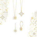 wholesale 10k Gold Moissanite Snowflake Necklace, Christmas Limited Japanese Retro Light Luxury Style-0-1