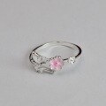 wholesale 925 Sterling Silver New Chinese Style Plum Blossom Ring for Women, Adjustable Open Finger Ring, Elegant and Fresh Peach Blossom Artistic Student Ring-0-4