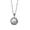 wholesale S925 Sterling Silver Freshwater Pearl Sunflower Pendant, Fashionable, Exquisite, and Elegant High-end Jewelry Gift for Mom-0-4