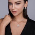 wholesale 925 Silver Fashion Light Luxury Moissanite Necklace for Women, Personalized Style Live Broadcast Hot Selling Ready-to-Ship Cross Collarbone Chain Dropshipping-0-3