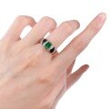 wholesale S925 silver new style simulated emerald 5*7 rectangle ring,ins unisex design-0-4