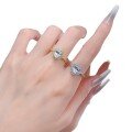 wholesale Metal S925 Silver European and American Oval 6*8mm Solitaire Ring with High Carbon Diamond, Women's Style-0-4