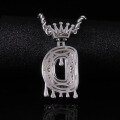 wholesale S925 Silver Fashion Full Diamond Pendant with Zircon Crown Tassel Unisex Initial English Letter D Pendant Niche-0-1