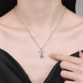 S925 Sterling Silver Moissanite Mini Pearl Butterfly Necklace Wholesale-0-2