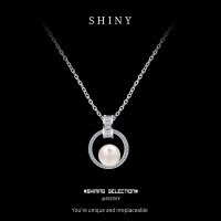 Sterling Silver European and American Cross-border Natural Freshwater Pearl Necklace for Women-S925 sterling silver + freshwater pearl 6.5-7.0MM  925 silver