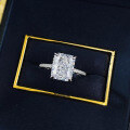 wholesale S925 Sterling Silver High Carbon Diamond 8*10mm Radiant Cut Ring Women's Cross-Border Style Dropshipping-0-3