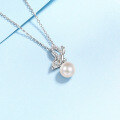 wholesale 925 Sterling Silver Natural Freshwater Pearl Necklace Women Zhuang Zhou Dreams of Butterfly Pendant Light Luxury Niche Collarbone Chain Drop Shipping Wholesale-0-2