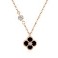 wholesale S925 Sterling Silver Japanese and Korean Women's Minimalist Necklace, Small Fresh and Stylish Four-Leaf Clover Personalized Collarbone Chain-0-8