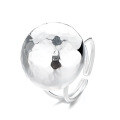 wholesale S925 Silver Fashion Trendy Ins Style Geometric Rhombic Sphere Wide Band Minimalist Versatile Open Ring-0-4