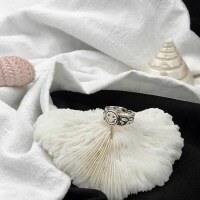 wholesale S925 Silver Trendy Xiao Bai Smiley Face Ring Adjustable Open Niche Design Accessory Pinky Ring-xb656-copper platinum