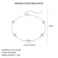 wholesale 925 Sterling Silver Cross-border Hot Selling Evil Eye Bracelet,ins-L816_white zirconium_plated platinum_16+3CM 925 silver