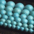 wholesale Metal material artificial synthetic turquoise round bead semi-finished bracelet necklace spacer bead accessory handmade DIY crystal bead jewelry-0-3