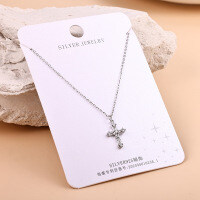 S925 Silver Minimalist Cross Pendant Necklace Wholesale Women's Trendy-s925 sterling silver + YD1-0867Q> 925 silver