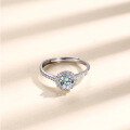 wholesale Sterling Silver Genuine D Color Moissanite Ring for Women, Cross-Border Hot-Selling, Minimalist Design, Adjustable Gift for Girlfriend-0-1
