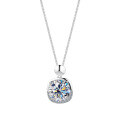 S925 Sterling Silver Amazon Fashion Square Moissanite Pendant Necklace-0-4