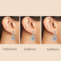 S925 Sterling Silver 3-Carat D Color Moissanite Luxury Halo Stud Earrings-0-1