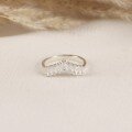 wholesale S925 Sterling Silver Red Elk Square Diamond V-Shaped Ring for Women, Ice Cube Small Unique Design Trendy Fashion Minimalist Luxury Band-0-3