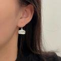 wholesale S925 Sterling Silver Geometric Textured Hook Earrings for Women, Korean Dongdaemun Small Design, Elegant and High-End-0-2