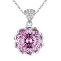 wholesale S925 Silver New Rich Lady Series Lipstick Pink Lotus Necklace for Women 75 Carat High-End Feel-0-4