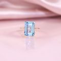 wholesale S925 Sterling Silver Small Fresh 85 Carat Gemstone Ring with Natural Topaz Extra Large Main Stone Simple Ring-0-0