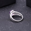 wholesale S925 silver luxurious jewelry amethyst ring for women, cross-border fashion, unique, set with natural gemstones-0-2