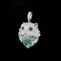 wholesale 925 Silver Gold-Plated Pendant with High-Carbon Diamond, Precious Persian Cat-Themed Minimalist Jewelry, Versatile Necklace for Women-0-2