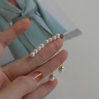 wholesale S925 sterling silver pearl elegant and unique earrings, shell pearl fashion luxury French minimalist earrings for women-BE0123-gold color