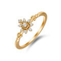 wholesale 925 Sterling Silver Gold Plated Zircon Flame Ring, Duli Jewelry Winter Japanese Limited Edition Candlelight Set Exquisite and Versatile-0-0