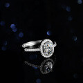 Sterling Silver Natural Blue Topaz Moissanite Ring 1ct Princess Cut-0-0