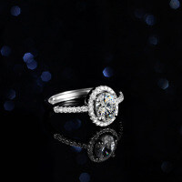 Sterling Silver Natural Blue Topaz Moissanite Ring 1ct Princess Cut-Set with white moissanite  Adjustable opening