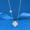 wholesale S925 Silver New 50-Point Moissanite Four-Leaf Clover Pendant, an Everyday Fashion Versatile Necklace by Zhuozhifan Jewelry-0-5