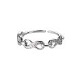 wholesale S925 Sterling Silver Infinite Love Chain Diamond Ring, Adjustable Twisted Figure-8 Ring R01112-0-4