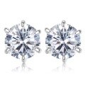 wholesale S925 Metal New 8mm Classic Six-Prong Stud Earrings for Women with High Carbon Diamond Cross-Border Ins Hot-Selling Item-0-5