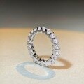 wholesale S925 Sterling Silver Moissanite Ring Full Eternity Band Women's Fine Craftsmanship Bull Head Four Prong Ring Wholesale-0-1