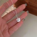 wholesale S925 Sterling Silver Crushed Ice Bear Necklace for Women, New Spring and Summer Collection, Versatile and Niche Collarbone Chain-0-5