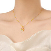 wholesale S925 Sterling Silver Geometric Ellipse Hollow-Out Irregular Necklace for Women, Small Batch Original and Unique High-End Silver Jewelry Wholesale-18K gold 925 silver