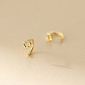 wholesale 999 Silver Dainty Sweet Hollow-Out Heart Ear Hooks Lovely Design Earrings for Women M05283-0-2