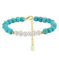 wholesale 14K Gold, S925 Sterling Silver, Turquoise, Natural Freshwater Pearl Adjustable Bracelet New Style-0-4