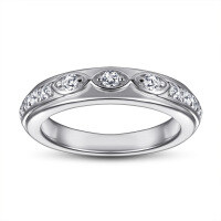 wholesale 925 Sterling Silver SKA Cross-Border New Style Micro-Paved Zircon Marquise Women's Ring Wholesale from Silver Factory-Platinum US size 6#