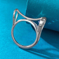 wholesale S925 Silver New Style 1-Carat High Carbon Diamond Ring Band, Popular European and American Internet Celebrity Engagement Live Streaming Best-Seller for Dropshipping-R858 White Diamond No.9