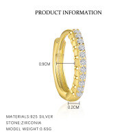 wholesale S925 Sterling Silver Geometric Square Earrings With Star-shaped Zircon, Fashionable And Light Luxury,。-E4802-Gold/Single 925 Silver