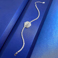 wholesale S925 Silver Rose Flower Bracelet with High-Carbon Diamonds, New Design, Niche Fashion, Stylish Bracelet for Women-0-2