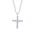 Sterling Silver Cross Pendant Necklace, Minimalist Design, Light Luxury, Cross-Border Bestseller-0-3