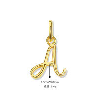 wholesale 925 Sterling Silver Irregular English Letter Pendant Ins Necklace For Women-A-Single Pendant/Gold