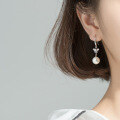 wholesale S925 Sterling Silver Earrings Women Korean Style Small Fresh Cultured Pearl Butterfly Ear Accessories with Micro-Inlaid Beads G5736-0-2
