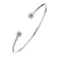 wholesale S925 Sterling Silver New Popular Ins Style Moissanite Bracelet, Small Design, Minimalist Bangle, Open-Ended Bangle-0-4
