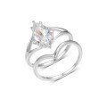 wholesale 925 Sterling Silver Marquise Double Halo Ring for Women, Fashion High-End Wedding Ring, Hot Selling on Ebay-0-4